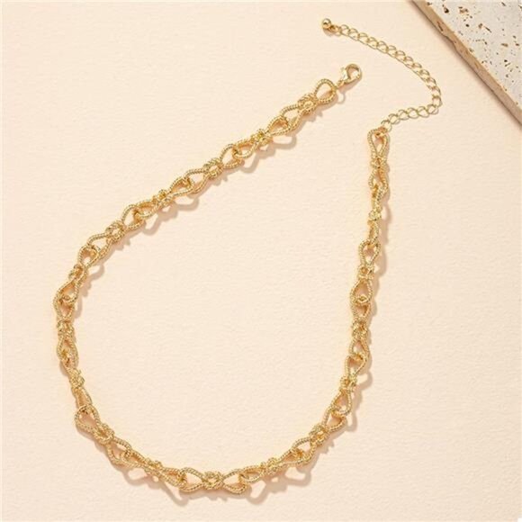 18K Gold-Plated Chain Link Necklace - Picture 1 of 5